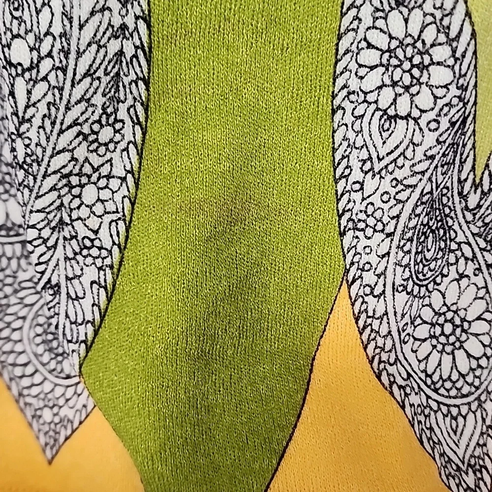 Paisley print bright long sleeve Union Made Vintage top size M - Picture 7 of 12